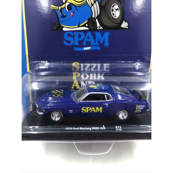 M2 Machines Auto Drivers 1: 64 Scale 1970 Ford Mustang Boss 429 Blue Spam Car - Picture 3 of 16